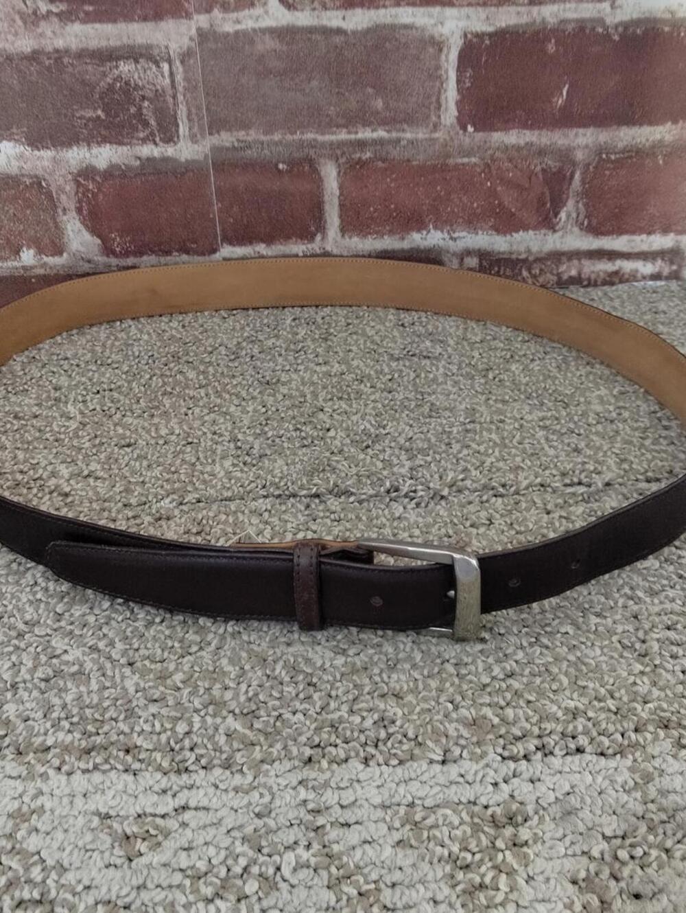 Harold Powell Leather Belt Size 38 Made In Italy Genuine Brown